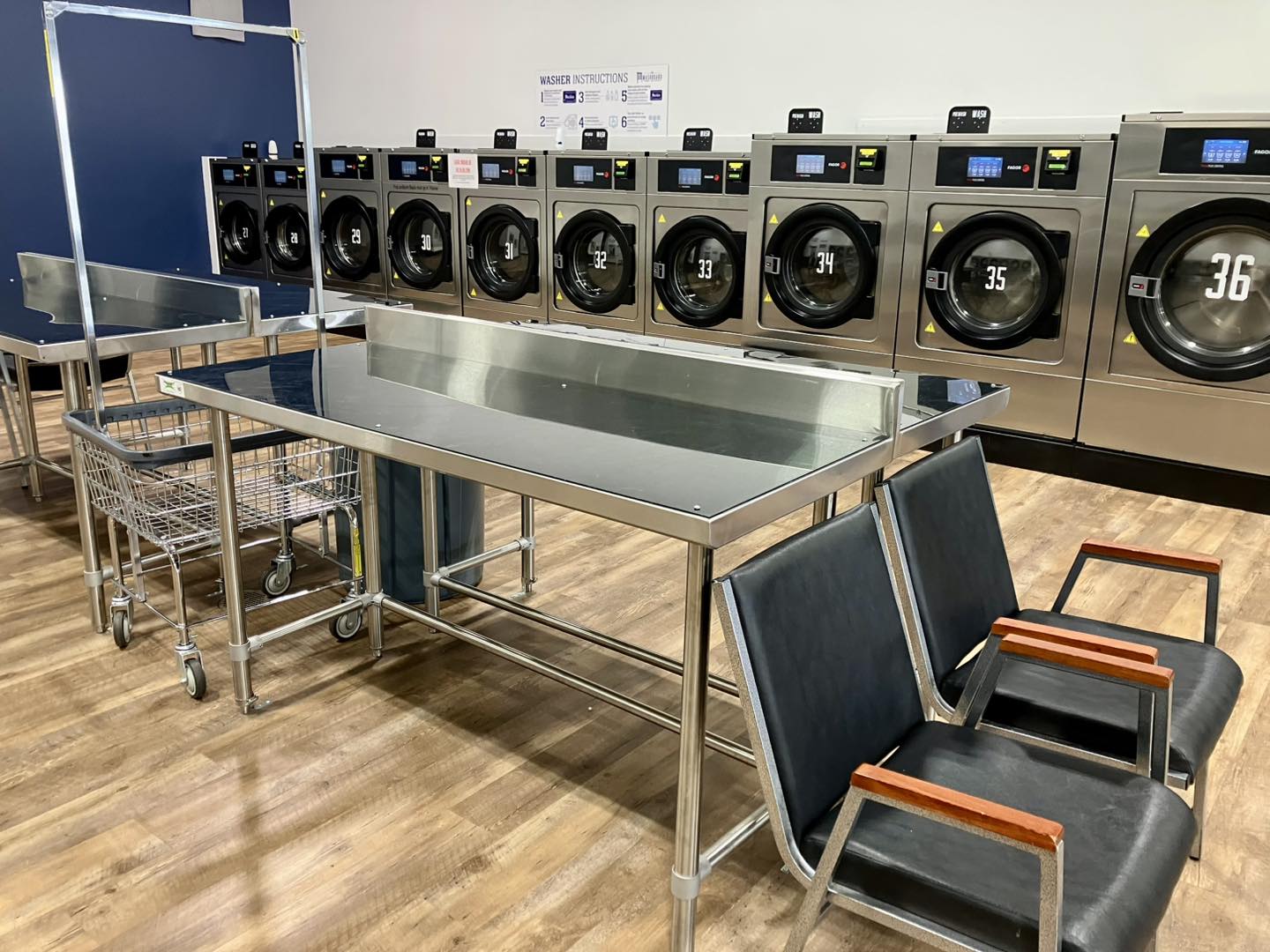 Large capacity washers for comforters and bedding at The Washboard laundromat in Murray, KY