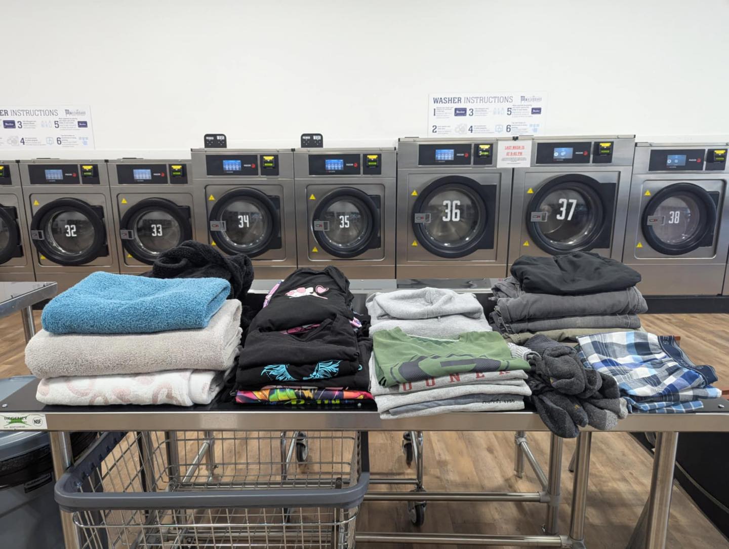 Modern washing machines at The Washboard laundromat in Murray, KY